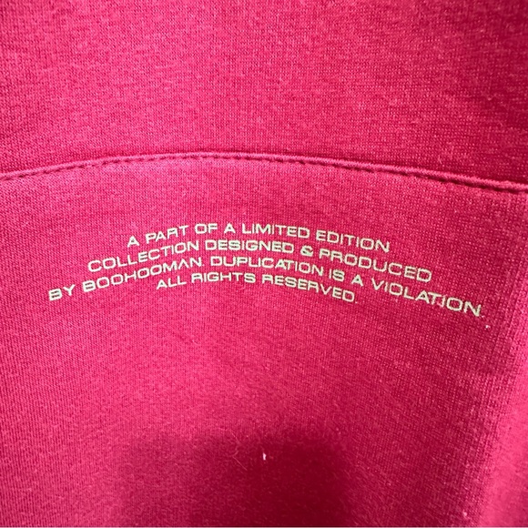 Boohoo Man Oversized Skull Homme Graphic Hoodie in Burgundy M or L - Picture 7 of 12